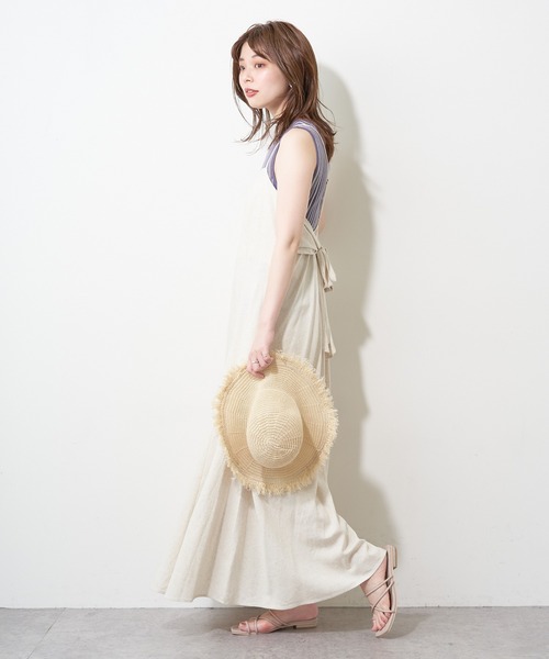natural couture(ナチュラルクチュール)の「カラーストライプ2WAYニットタンク(ニット/セーター・レディース・アイボリー/ブラウン/パープル・FREE)」の15枚目の写真