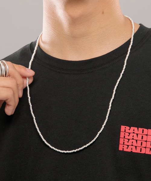 kutir（クティール）の「ビーズネックレス（ネックレス・メンズ・シルバー/ターコイズブルー・FREE）」の2枚目の写真