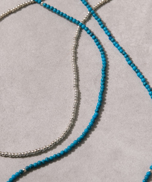 kutir（クティール）の「ビーズネックレス（ネックレス・メンズ・シルバー/ターコイズブルー・FREE）」の16枚目の写真