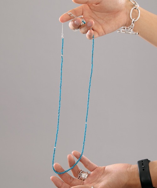 kutir（クティール）の「ビーズネックレス（ネックレス・メンズ・シルバー/ターコイズブルー・FREE）」の11枚目の写真