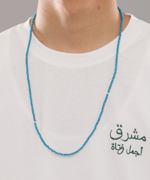 kutir（クティール）の「ビーズネックレス（ネックレス・メンズ・シルバー/ターコイズブルー・FREE）」の4枚目の写真