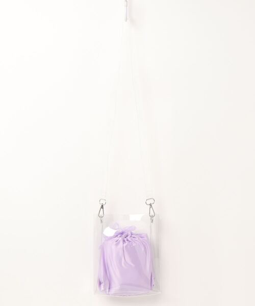 mimi toujours（ミミトゥジュール）の「ショルダーバッグ クリア 巾着ポーチ付き（ショルダーバッグ・レディース・ミント/ラベンダー・F）」の19枚目の写真