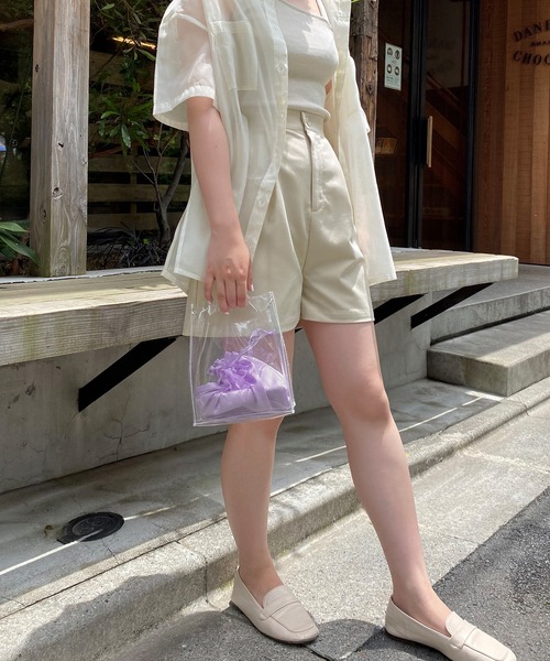 mimi toujours（ミミトゥジュール）の「ショルダーバッグ クリア 巾着ポーチ付き（ショルダーバッグ・レディース・ミント/ラベンダー・F）」の6枚目の写真