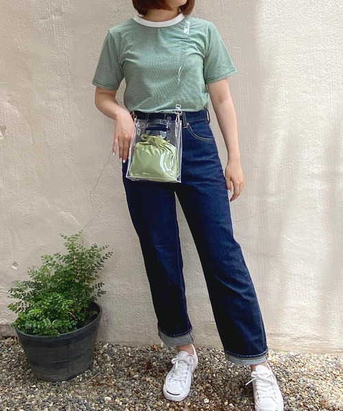 mimi toujours（ミミトゥジュール）の「ショルダーバッグ クリア 巾着ポーチ付き（ショルダーバッグ・レディース・ミント/ラベンダー・F）」の8枚目の写真