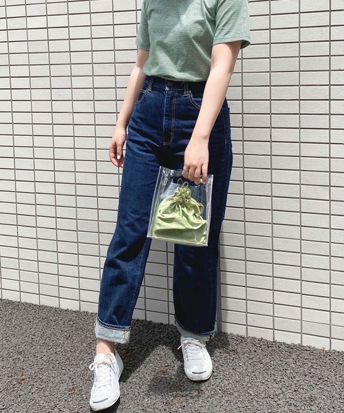 mimi toujours（ミミトゥジュール）の「ショルダーバッグ クリア 巾着ポーチ付き（ショルダーバッグ・レディース・ミント/ラベンダー・F）」の10枚目の写真