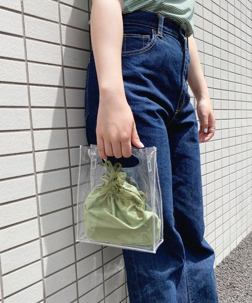 mimi toujours（ミミトゥジュール）の「ショルダーバッグ クリア 巾着ポーチ付き（ショルダーバッグ・レディース・ミント/ラベンダー・F）」の11枚目の写真