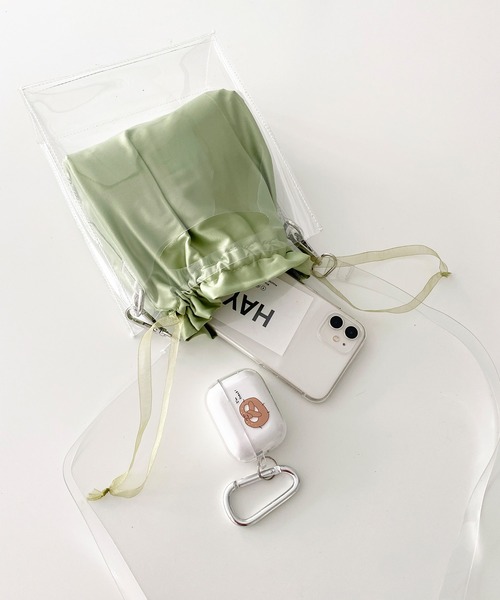 mimi toujours（ミミトゥジュール）の「ショルダーバッグ クリア 巾着ポーチ付き（ショルダーバッグ・レディース・ミント/ラベンダー・F）」の18枚目の写真