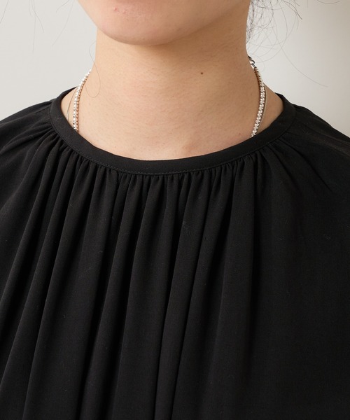 SHENERY（シーナリー）の「背中開きギャザードレス（ドレス・レディース・ブラック/オフホワイト・FREE）」の7枚目の写真