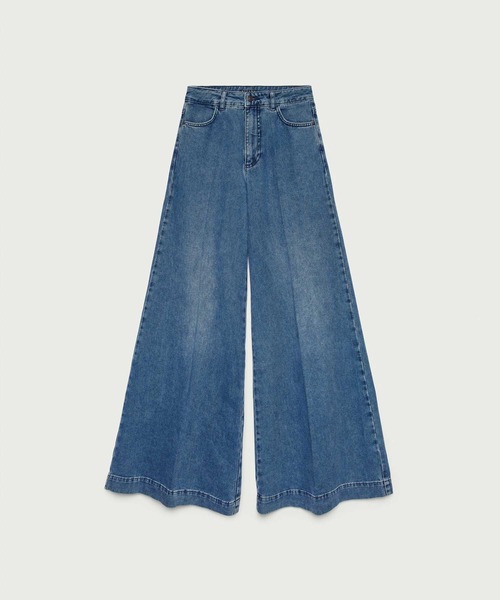 SISLEY(シスレー)の「フレアワイドデニムパンツ(デニムパンツ・レディース・インディゴブルー・26inch/25inch/27inch/28inch)」の8枚目の写真