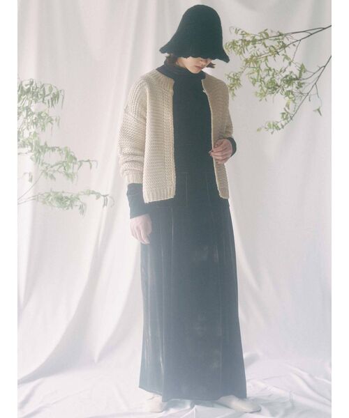 merry jenny（メリージェニー）の「fuwafuwa knit hat（ハット・レディース・ブラック/ベージュ/オフホワイト・FREE）」の4枚目の写真