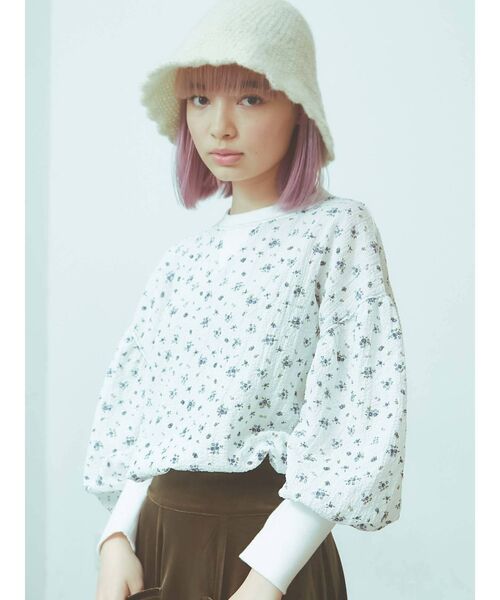 merry jenny（メリージェニー）の「fuwafuwa knit hat（ハット・レディース・ブラック/ベージュ/オフホワイト・FREE）」の8枚目の写真