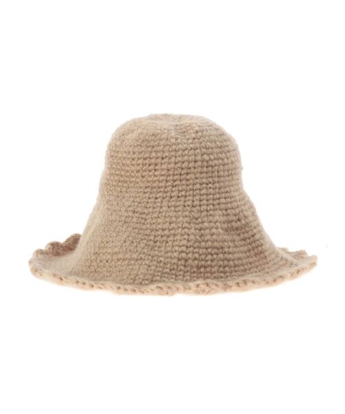 merry jenny（メリージェニー）の「fuwafuwa knit hat（ハット・レディース・ブラック/ベージュ/オフホワイト・FREE）」の6枚目の写真