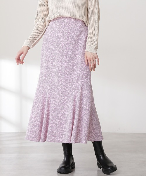 N.（N. Natural Beauty Basic）（エヌエヌナチュラルビューティーベーシック）の「◆小花プリントペプラムスカート（スカート・レディース・オフホワイト/ブラック/パープル・MEDIUM）」の9枚目の写真