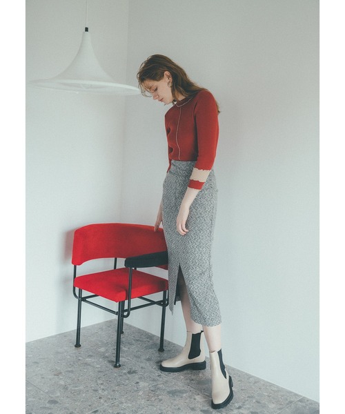 N.（N. Natural Beauty Basic）（エヌエヌナチュラルビューティーベーシック）の「◆サイドゴアミドルブーツ（ブーツ・レディース・ブラック/オフホワイト・MEDIUM/LARGE）」の4枚目の写真