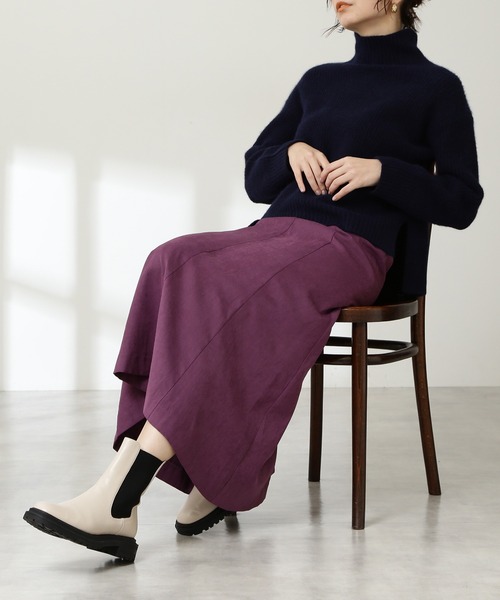 N.（N. Natural Beauty Basic）（エヌエヌナチュラルビューティーベーシック）の「◆サイドゴアミドルブーツ（ブーツ・レディース・ブラック/オフホワイト・MEDIUM/LARGE）」の6枚目の写真