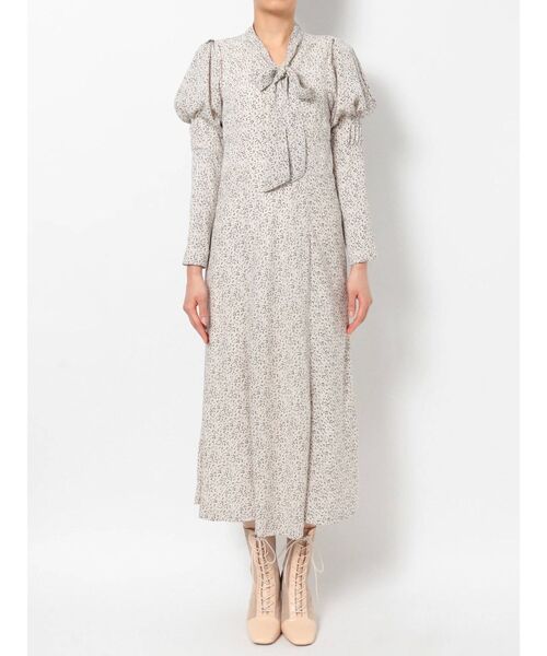 MERCURYDUO（マーキュリーデュオ）の「ペイントドットパフスリーブボウタイワンピース（ワンピース・レディース・ブラック/ブルー/アイボリー・FREE）」の13枚目の写真