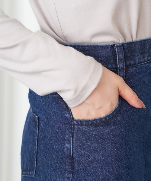 MIIA（ミーア）の「デニムフリンジミニスカート（デニムスカート・レディース・ブラック/インディゴブルー・FREE）」の4枚目の写真