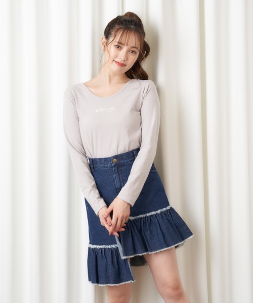 MIIA（ミーア）の「デニムフリンジミニスカート（デニムスカート・レディース・ブラック/インディゴブルー・FREE）」の14枚目の写真