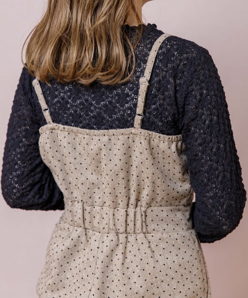 flower（フラワー）の「チャーミングドットロンパース（サロペット/オーバーオール・レディース・ベージュ/グレー・FREE）」の12枚目の写真