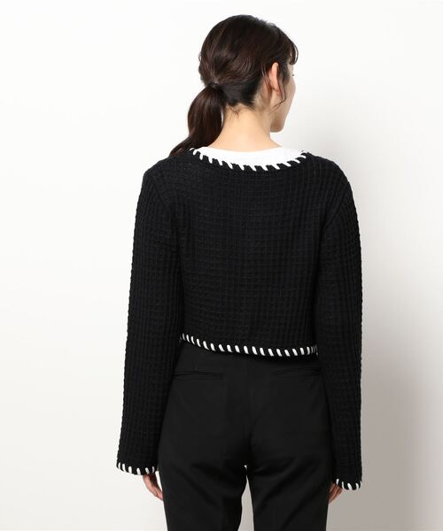 ANDGEEBEE（アンジービー）の「コードニットカーディガン（ニット/セーター・レディース・ブラック/スモークピンク・MEDIUM）」の21枚目の写真