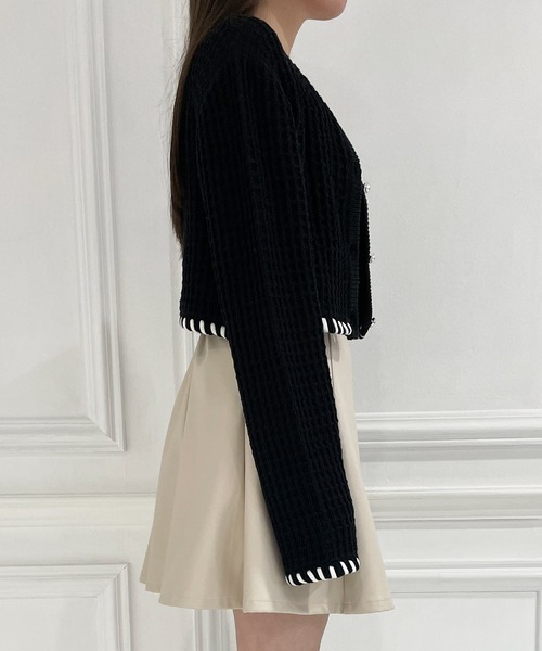 ANDGEEBEE（アンジービー）の「コードニットカーディガン（ニット/セーター・レディース・ブラック/スモークピンク・MEDIUM）」の16枚目の写真