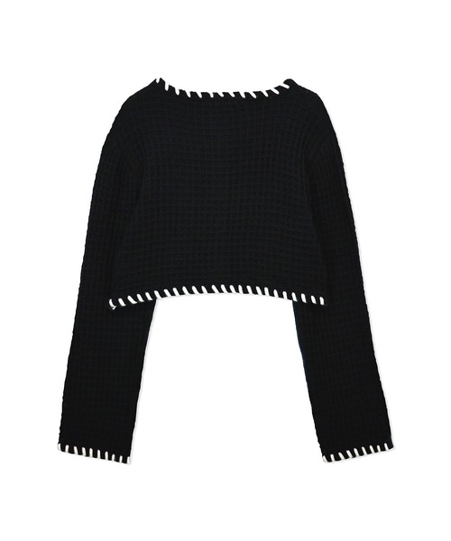 ANDGEEBEE（アンジービー）の「コードニットカーディガン（ニット/セーター・レディース・ブラック/スモークピンク・MEDIUM）」の10枚目の写真