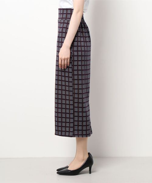 prose verse（プロズヴェール）の「チェックハイウエストナロースカート（スカート・レディース・ネイビー/グリーン・FREE）」の3枚目の写真