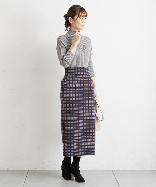 prose verse（プロズヴェール）の「チェックハイウエストナロースカート（スカート・レディース・ネイビー/グリーン・FREE）」の9枚目の写真