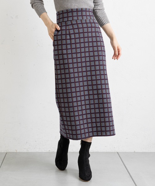 prose verse（プロズヴェール）の「チェックハイウエストナロースカート（スカート・レディース・ネイビー/グリーン・FREE）」の12枚目の写真