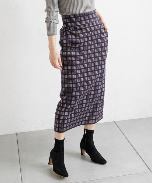 prose verse（プロズヴェール）の「チェックハイウエストナロースカート（スカート・レディース・ネイビー/グリーン・FREE）」の16枚目の写真