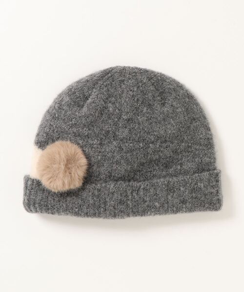 Love&Peace&Money（ラブアンドピースアンドマネー）の「ウサギ帽子（ニットキャップ/ビーニー・キッズ・グレー/ベージュ・L(52-56cm)/M(48-52cm)）」の3枚目の写真