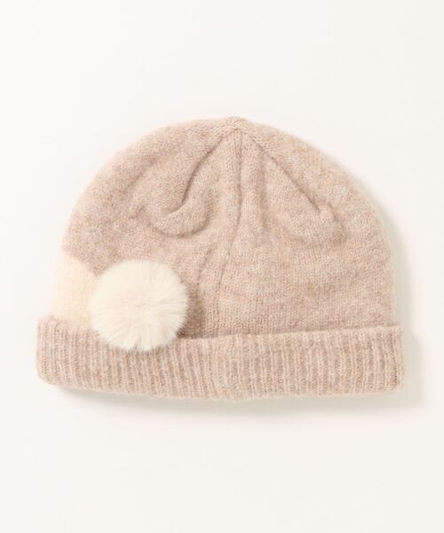Love&Peace&Money（ラブアンドピースアンドマネー）の「ウサギ帽子（ニットキャップ/ビーニー・キッズ・グレー/ベージュ・L(52-56cm)/M(48-52cm)）」の4枚目の写真