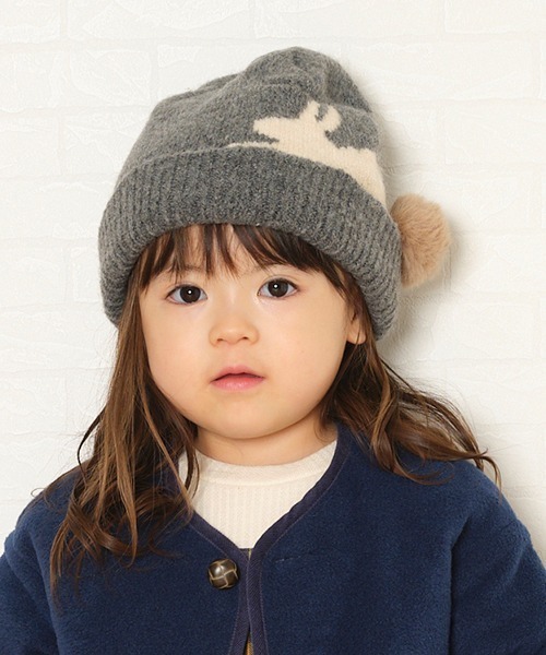 Love&Peace&Money（ラブアンドピースアンドマネー）の「ウサギ帽子（ニットキャップ/ビーニー・キッズ・グレー/ベージュ・L(52-56cm)/M(48-52cm)）」の15枚目の写真