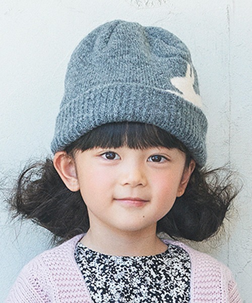 Love&Peace&Money（ラブアンドピースアンドマネー）の「ウサギ帽子（ニットキャップ/ビーニー・キッズ・グレー/ベージュ・L(52-56cm)/M(48-52cm)）」の11枚目の写真