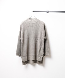 B.I.D.（ビーアイディー）の「《Bling leads》畔編み　モックネックチュニック（チュニック）」