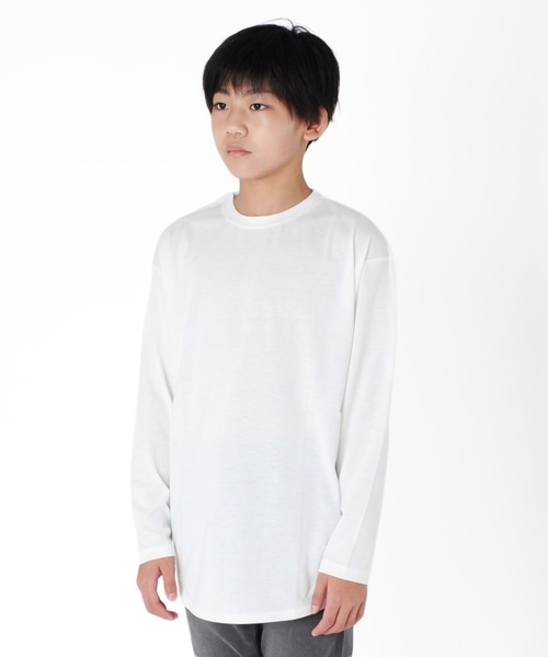 GLAZOS（グラソス）の「セットアイテム・裏毛ドロップショルダーフードトレーナー＋ドロップショルダー長袖Tシャツセット（パーカー・キッズ・ブラック/ブラウン/ライトブルー/グレー・130cm/140cm/150cm/160cm/170cm）」の10枚目の写真