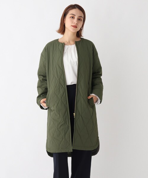 AG by aquagirl（エージーバイアクアガール）の「◆CASHPAD(R) ノーカラーキルティングコート【WEB限定サイズ】（ノーカラーコート・レディース・ライトベージュ/カーキ/ブラック・38/36/40）」の3枚目の写真