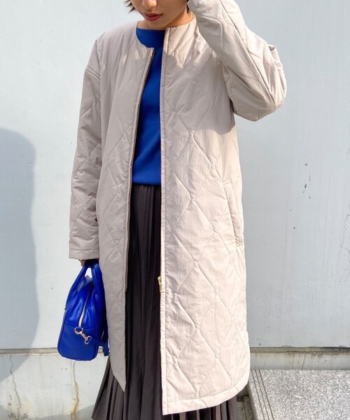 AG by aquagirl（エージーバイアクアガール）の「◆CASHPAD(R) ノーカラーキルティングコート【WEB限定サイズ】（ノーカラーコート・レディース・ライトベージュ/カーキ/ブラック・38/36/40）」の5枚目の写真