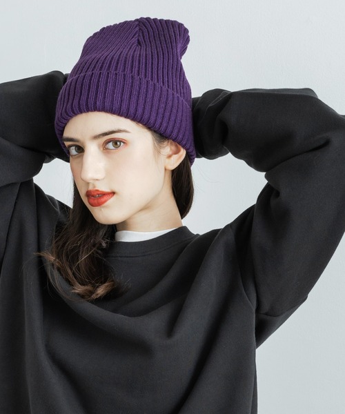 newhattan（ニューハッタン）の「newhattan ニューハッタン プレーンアクリルニットワッチキャップビーニー（ニットキャップ/ビーニー・メンズ・ホワイト/ブラック/ダークグリーン/ダークブラウン/パープル/ネイビー/ブラウン/グレー/レッド/オリーブ/カーキ/ピンク/オレンジ/ダークグレー/トップグレー/バーガンディー/ライトピンク/ロイヤルブルー・FREE）」の13枚目の写真