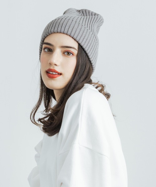 newhattan（ニューハッタン）の「newhattan ニューハッタン プレーンアクリルニットワッチキャップビーニー（ニットキャップ/ビーニー・メンズ・ホワイト/ブラック/ダークグリーン/ダークブラウン/パープル/ネイビー/ブラウン/グレー/レッド/オリーブ/カーキ/ピンク/オレンジ/ダークグレー/トップグレー/バーガンディー/ライトピンク/ロイヤルブルー・FREE）」の4枚目の写真