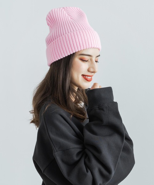 newhattan（ニューハッタン）の「newhattan ニューハッタン プレーンアクリルニットワッチキャップビーニー（ニットキャップ/ビーニー・メンズ・ホワイト/ブラック/ダークグリーン/ダークブラウン/パープル/ネイビー/ブラウン/グレー/レッド/オリーブ/カーキ/ピンク/オレンジ/ダークグレー/トップグレー/バーガンディー/ライトピンク/ロイヤルブルー・FREE）」の15枚目の写真