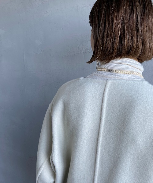 LE GLAZIK（ルグラジック）の「[LE GLAZIK/ル グラジック] リバーシブル ノーカラーウールジャケット（ノーカラージャケット・レディース・ブラック/ベージュ/グレー・36）」の10枚目の写真