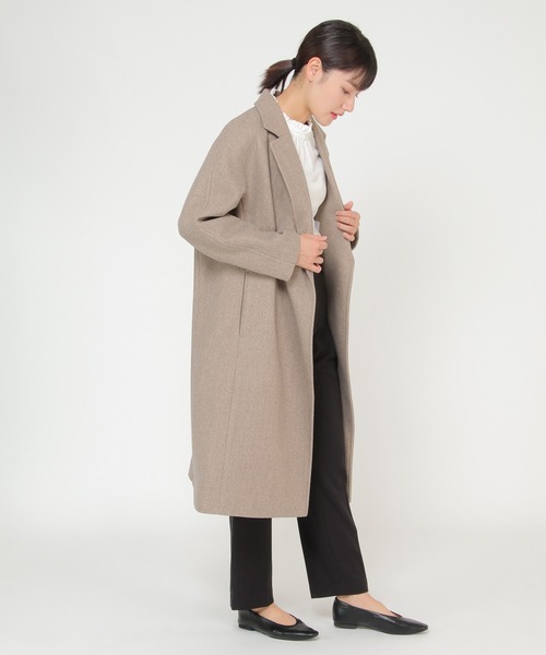 ikka（イッカ）の「フェイクウールチェスターコート（チェスターコート・レディース・ネイビー/ブラウン系その他・M/L）」の13枚目の写真