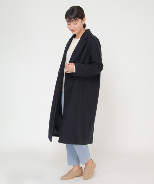 ikka（イッカ）の「フェイクウールチェスターコート（チェスターコート・レディース・ネイビー/ブラウン系その他・M/L）」の7枚目の写真