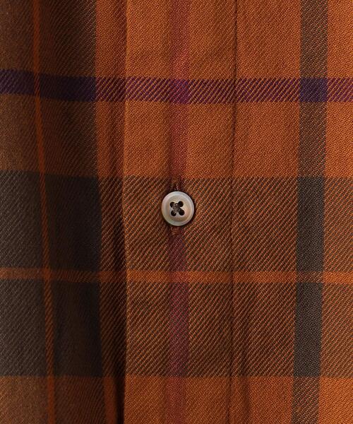 BRACTMENT(ブラクトメント)の「<BRACTMENT(ブラクトメント)>チェック ロング バンドカラー シャツ(シャツ/ブラウス・メンズ・ブラウン/オレンジ・40/36/38)」の4枚目の写真