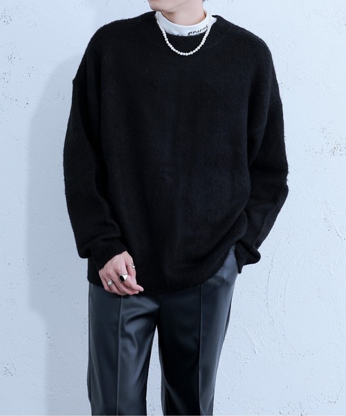 Ellno Loset（エルノロゼット）の「2WAYモヘアタッチカーディガン（カーディガン/ボレロ・メンズ・ダークブルー/レッド/ブラック・MEDIUM/LARGE）」の3枚目の写真