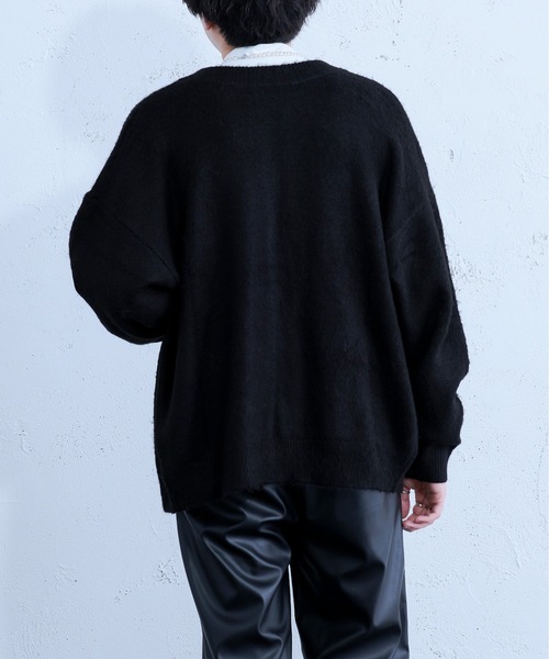 Ellno Loset（エルノロゼット）の「2WAYモヘアタッチカーディガン（カーディガン/ボレロ・メンズ・ダークブルー/レッド/ブラック・MEDIUM/LARGE）」の22枚目の写真