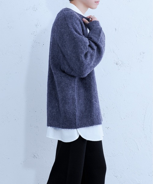 Ellno Loset（エルノロゼット）の「2WAYモヘアタッチカーディガン（カーディガン/ボレロ・メンズ・ダークブルー/レッド/ブラック・MEDIUM/LARGE）」の5枚目の写真