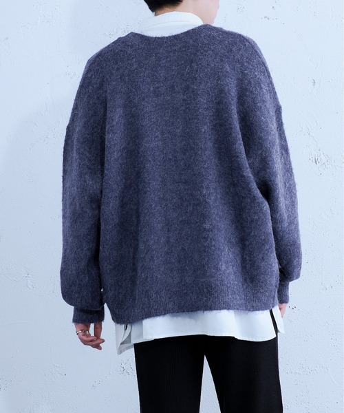 Ellno Loset（エルノロゼット）の「2WAYモヘアタッチカーディガン（カーディガン/ボレロ・メンズ・ダークブルー/レッド/ブラック・MEDIUM/LARGE）」の13枚目の写真