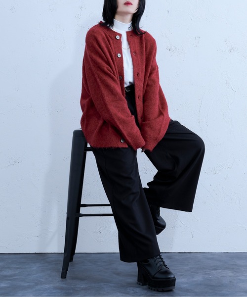 Ellno Loset（エルノロゼット）の「2WAYモヘアタッチカーディガン（カーディガン/ボレロ・メンズ・ダークブルー/レッド/ブラック・MEDIUM/LARGE）」の11枚目の写真